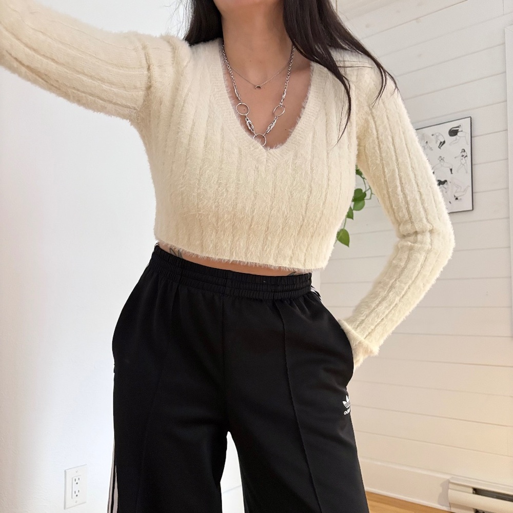 Urban outfitters fluffy crop sweater